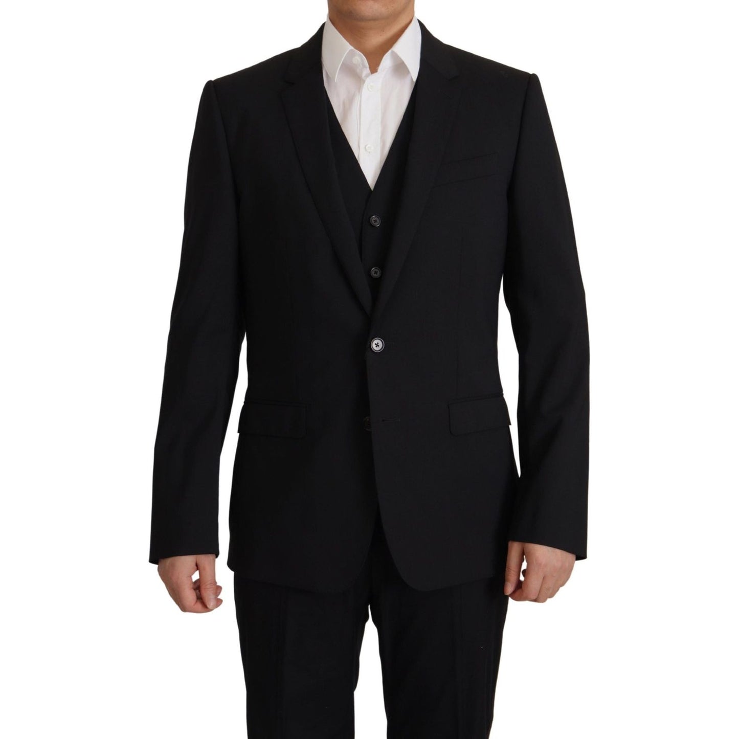 Dolce & Gabbana Black Jacket Vest 2 Piece MARTINI Blazer Dolce & Gabbana