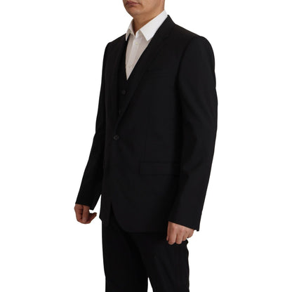Dolce & Gabbana Black Jacket Vest 2 Piece MARTINI Blazer Dolce & Gabbana