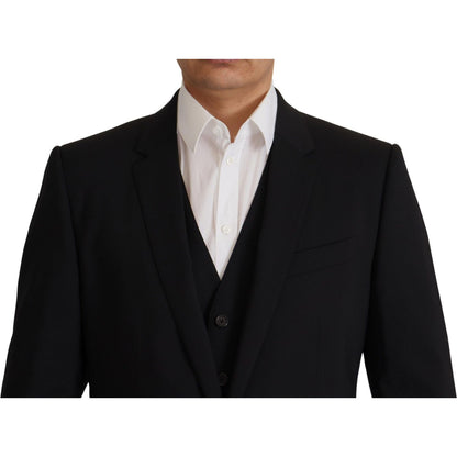 Dolce & Gabbana Black Jacket Vest 2 Piece MARTINI Blazer Dolce & Gabbana