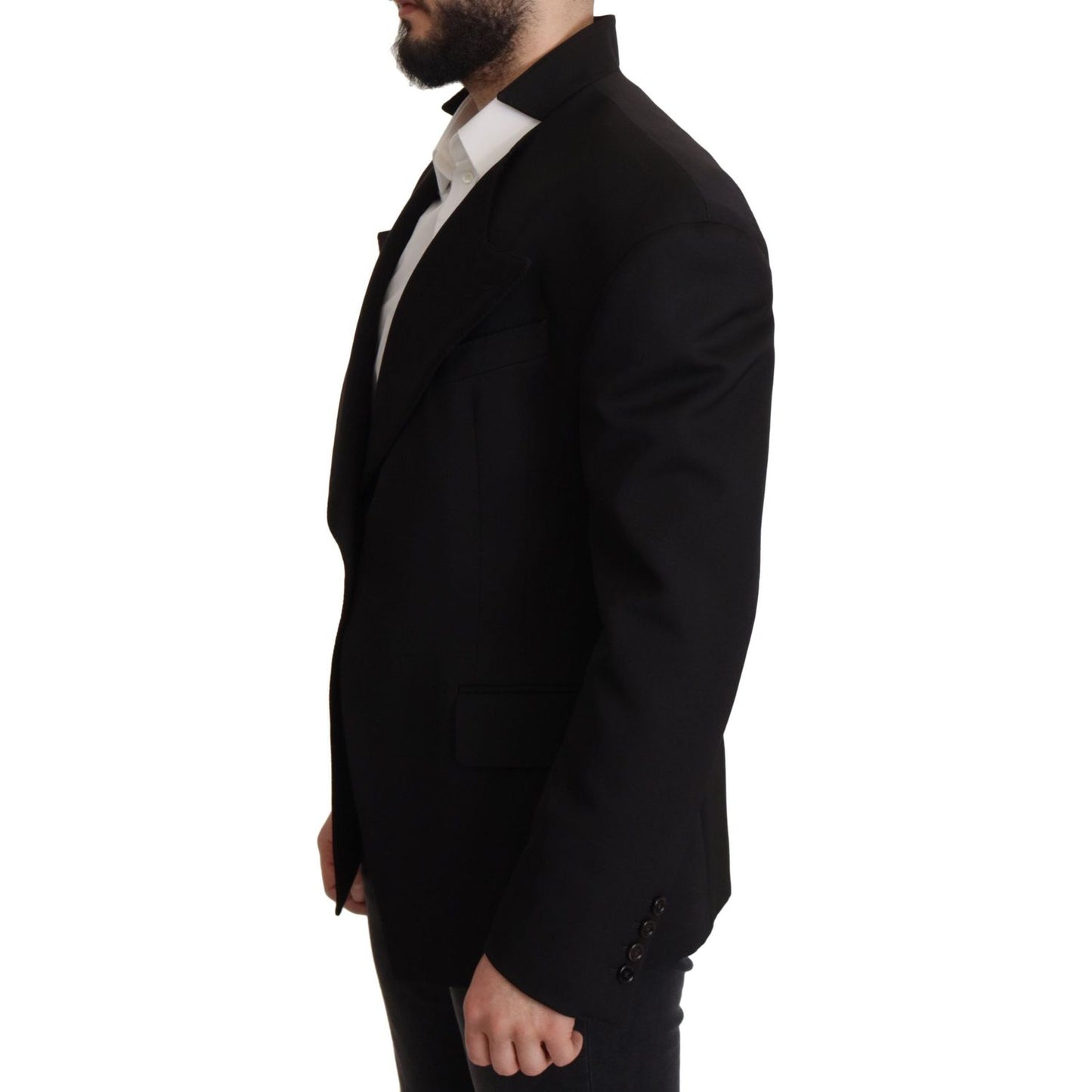 Dolce & Gabbana Black Wool Single Breasted Jacket Blazer Dolce & Gabbana