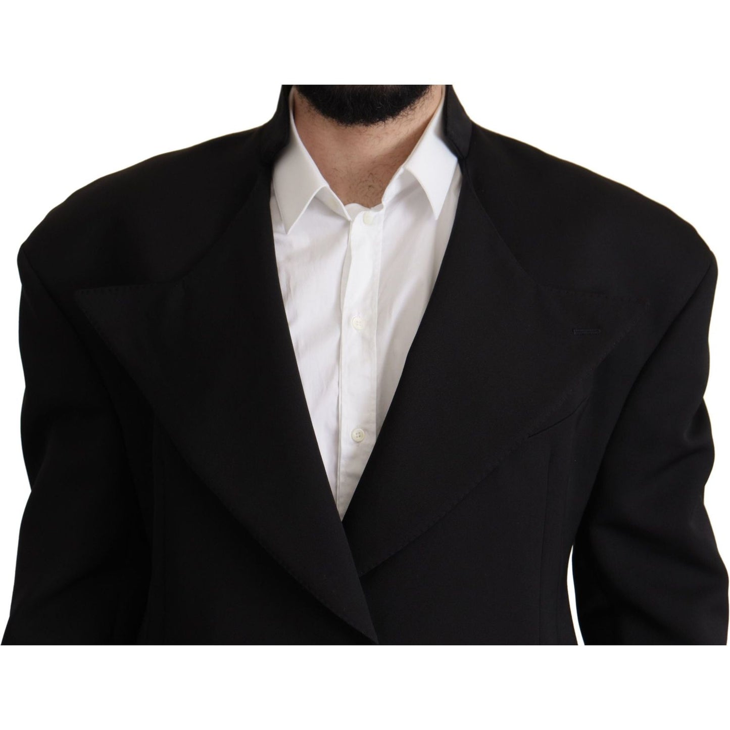 Dolce & Gabbana Black Wool Single Breasted Jacket Blazer Dolce & Gabbana