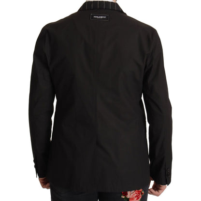 Dolce & Gabbana Black Cotton Single Breasted Blazer Jacket Dolce & Gabbana