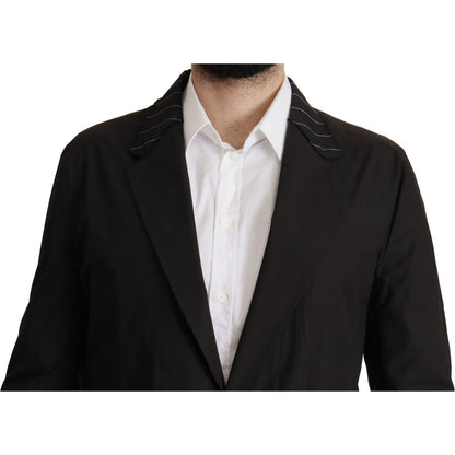 Dolce & Gabbana Black Cotton Single Breasted Blazer Jacket Dolce & Gabbana