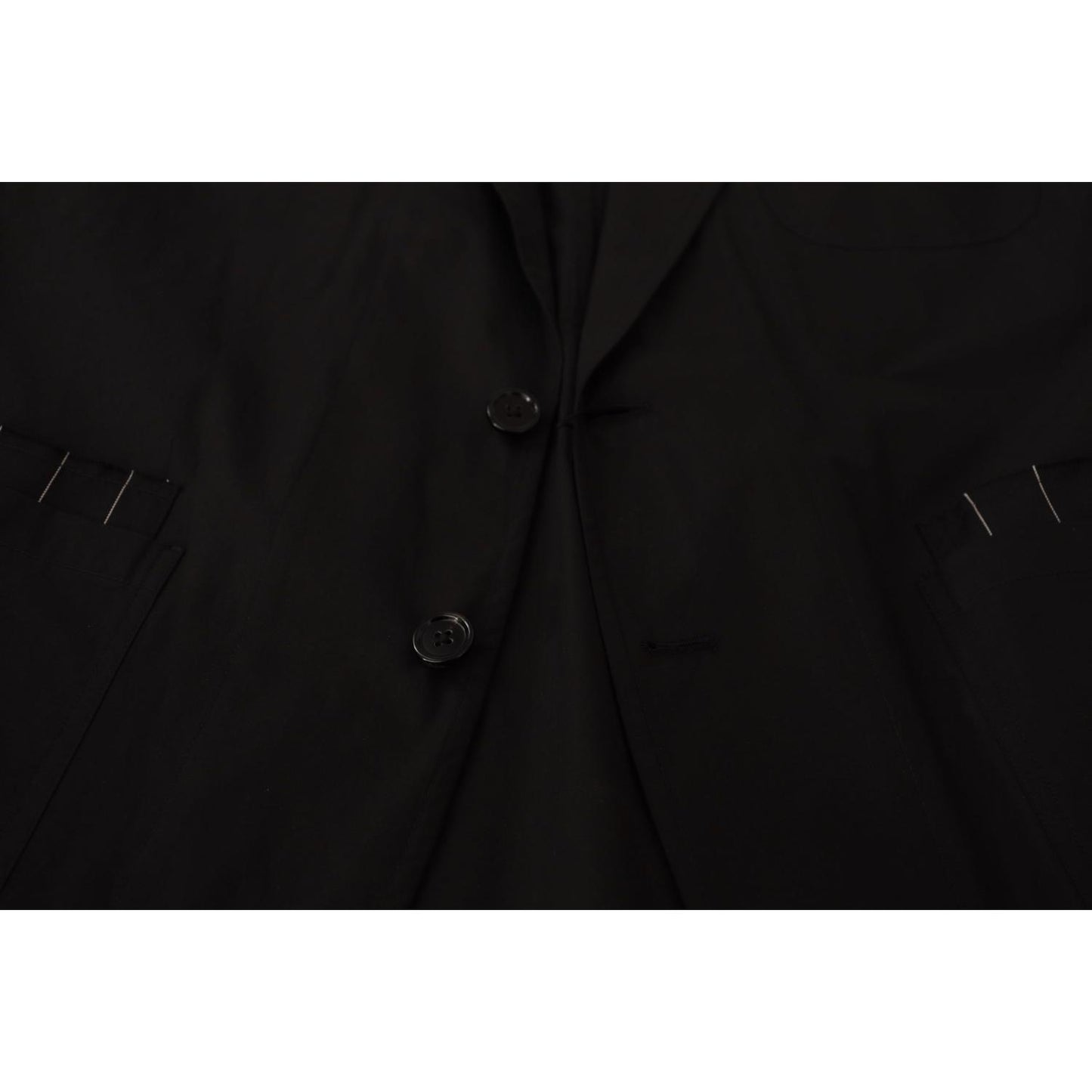 Dolce & Gabbana Black Cotton Single Breasted Blazer Jacket Dolce & Gabbana