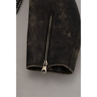 Dolce & Gabbana Black Houndstooth Polyester Bomber Jacket Dolce & Gabbana