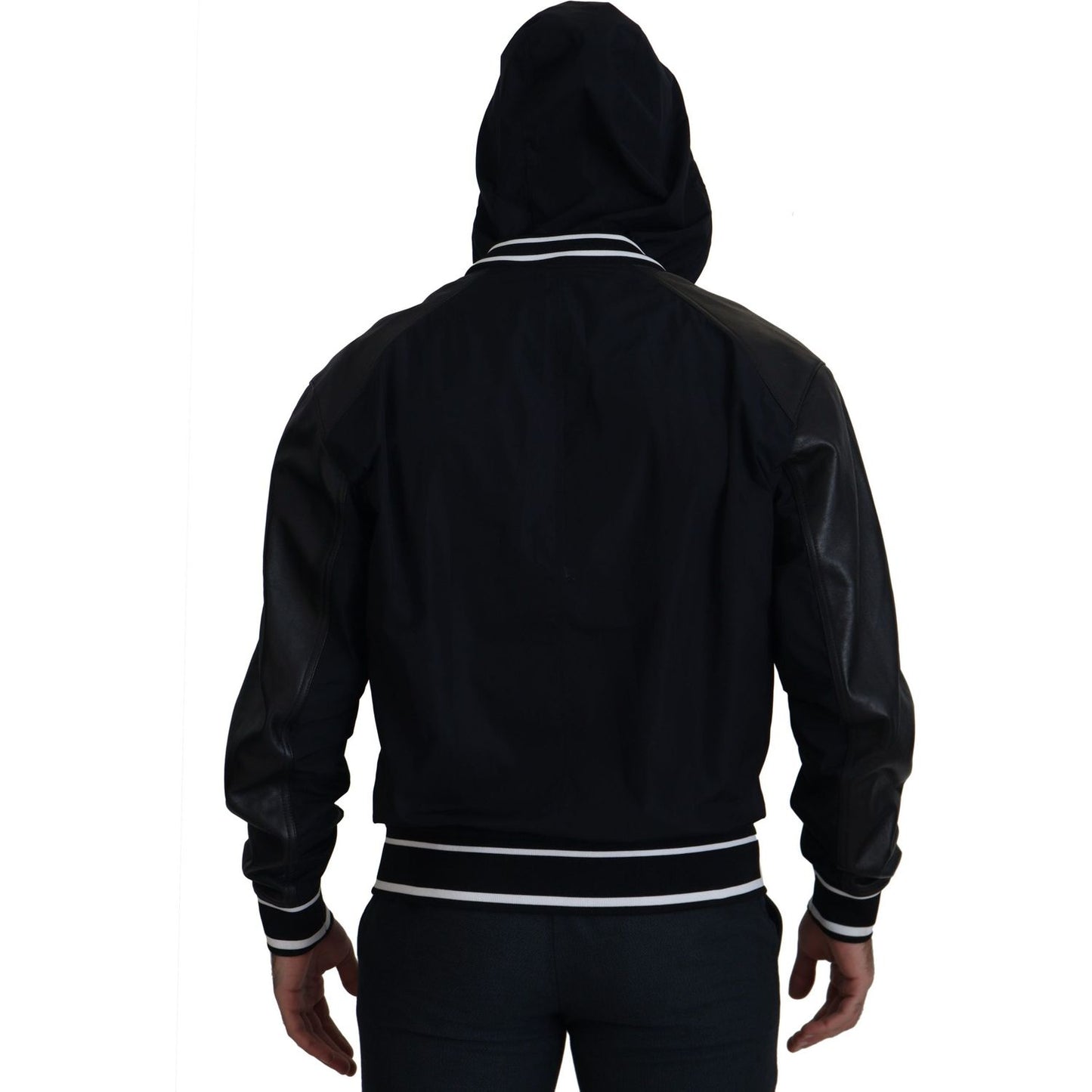 Dolce & Gabbana Black Polyester Hooded Blouson Coat Jacket Dolce & Gabbana