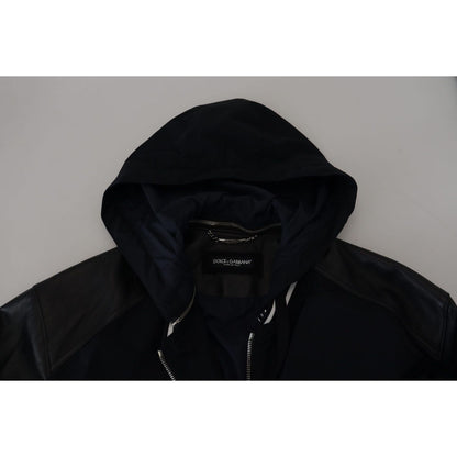 Dolce & Gabbana Black Polyester Hooded Blouson Coat Jacket Dolce & Gabbana