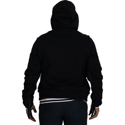 Dolce & Gabbana Black Polyester Hooded Full Zip Jacket Dolce & Gabbana