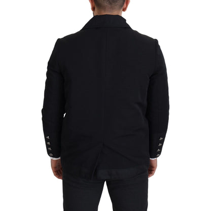 Dolce & Gabbana Black Wool Collared Full Zip Jacket
