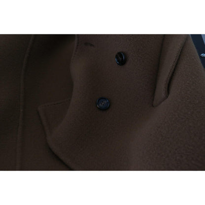 Dolce & Gabbana Brown Nylon Double Breasted Coat Jacket Dolce & Gabbana