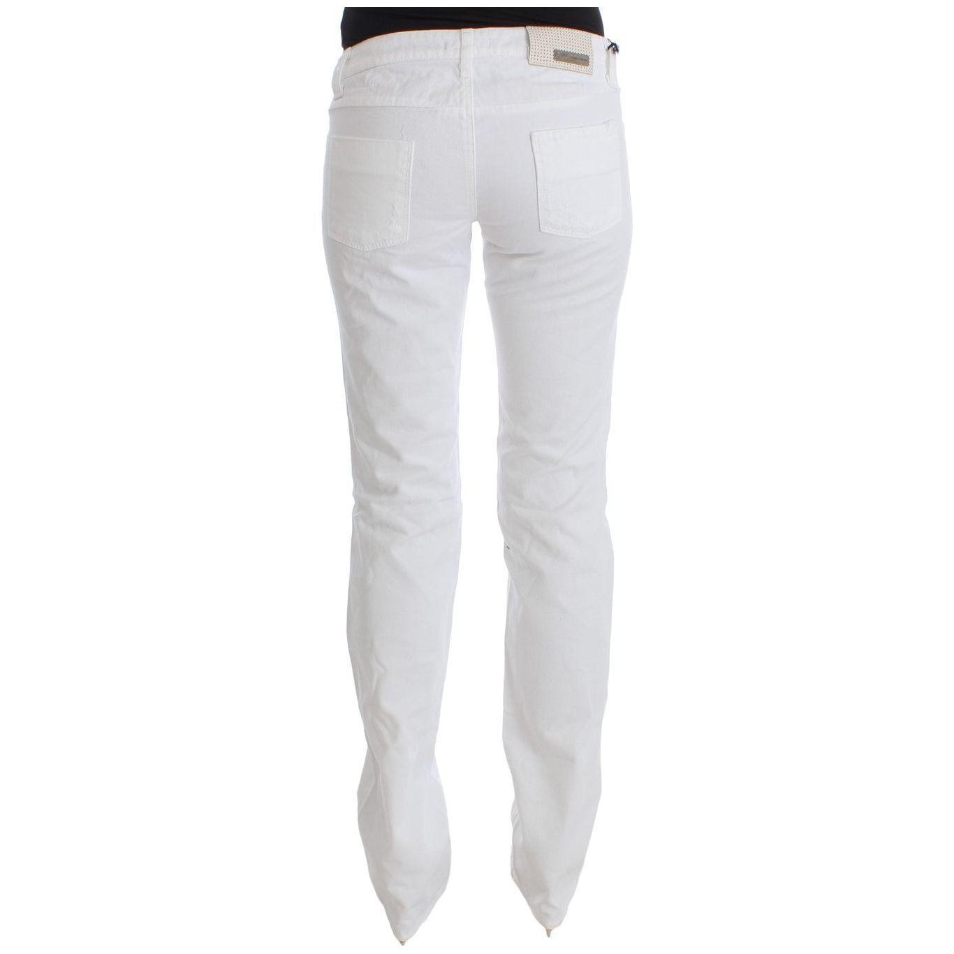 Costume National White Cotton Slim Fit Denim Bootcut Jeans Costume National