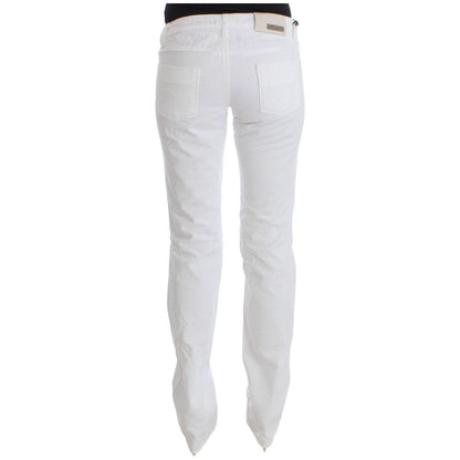 Costume National White Cotton Slim Fit Denim Bootcut Jeans Costume National