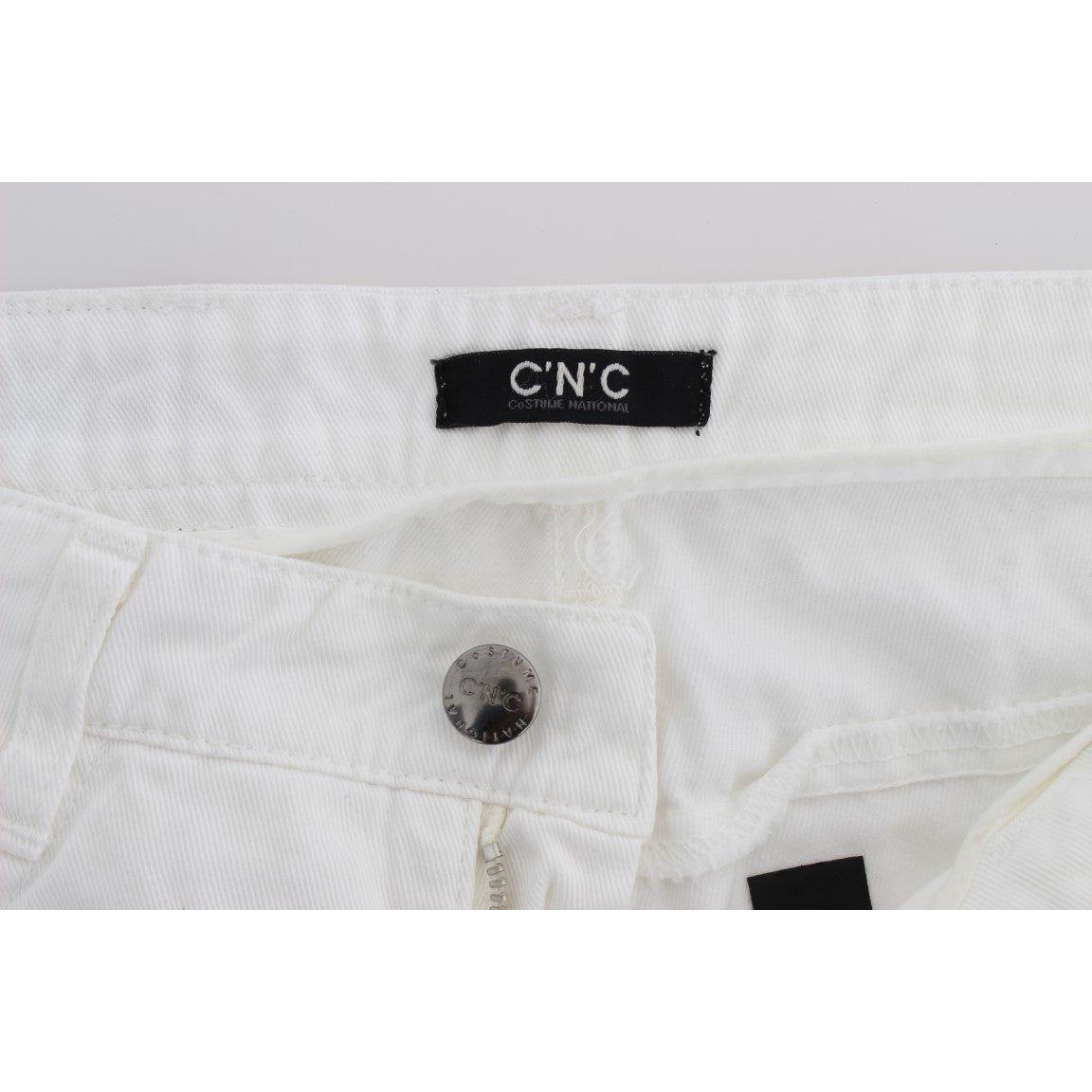 Costume National White Cotton Slim Fit Denim Bootcut Jeans Costume National