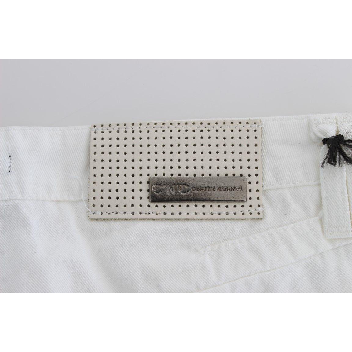 Costume National White Cotton Slim Fit Denim Bootcut Jeans Costume National