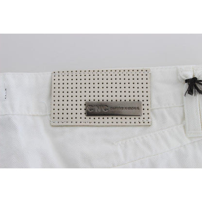 Costume National White Cotton Slim Fit Denim Bootcut Jeans Costume National