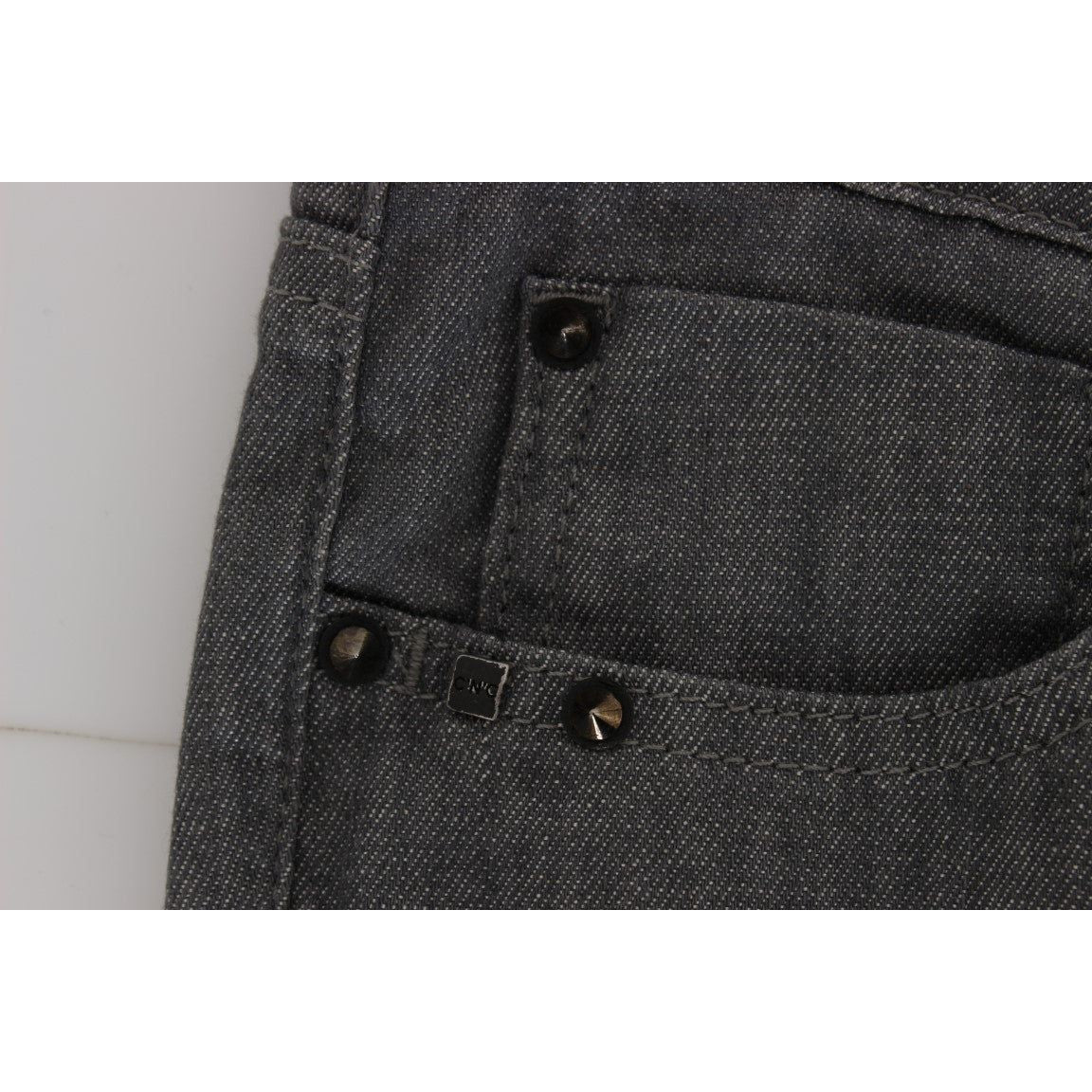 Costume National Gray Cotton Blend Slim Fit Jeans Costume National