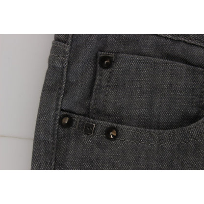 Costume National Gray Cotton Blend Slim Fit Jeans Costume National