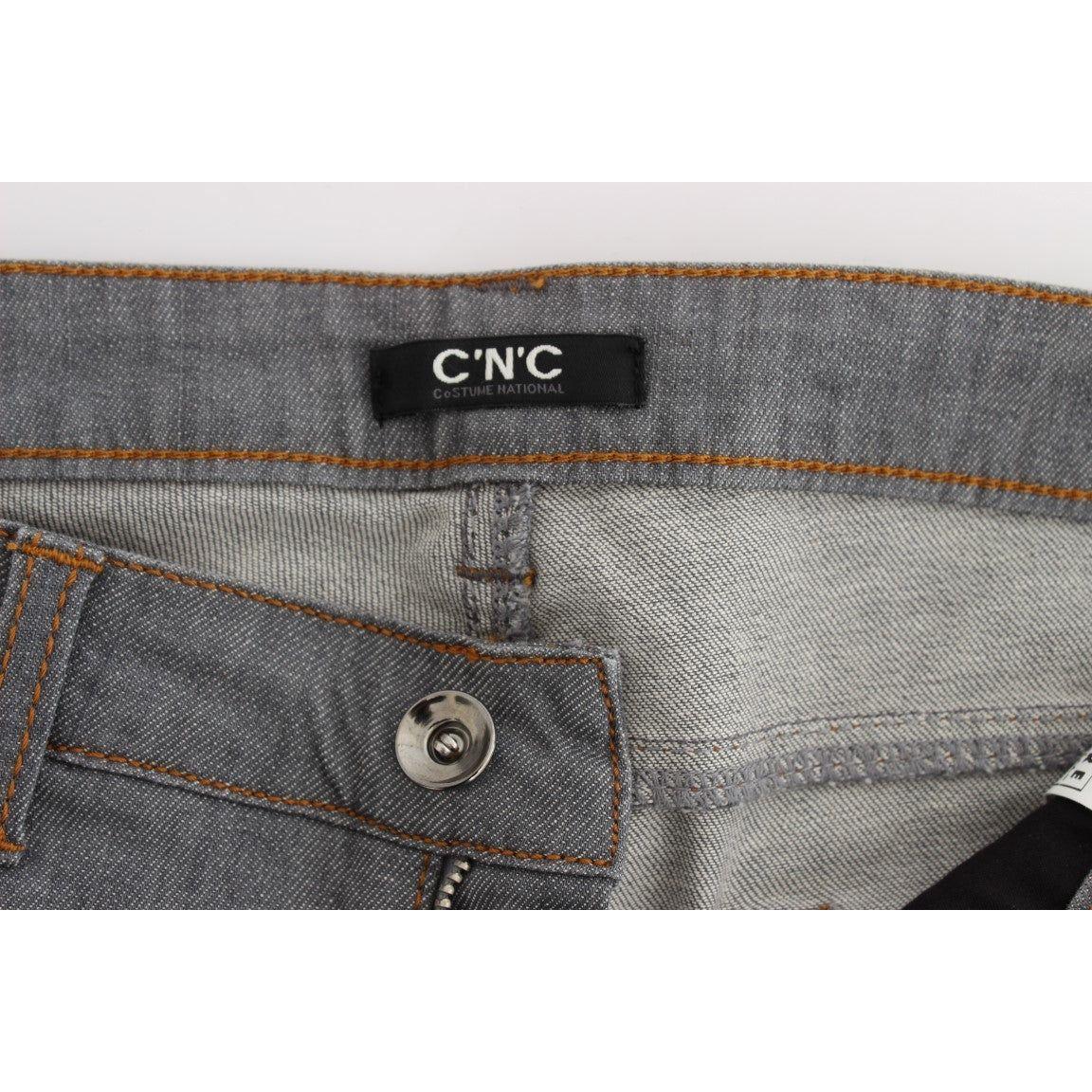 Costume National Gray Cotton Regular Fit Denim Jeans Costume National