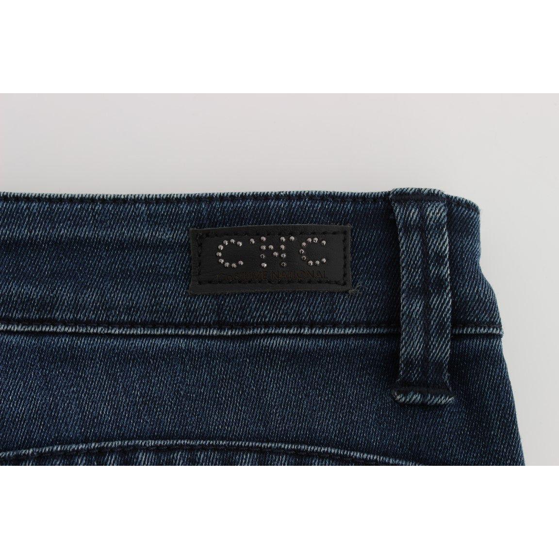 Costume National Blue Cotton Blend Slim Fit Jeans