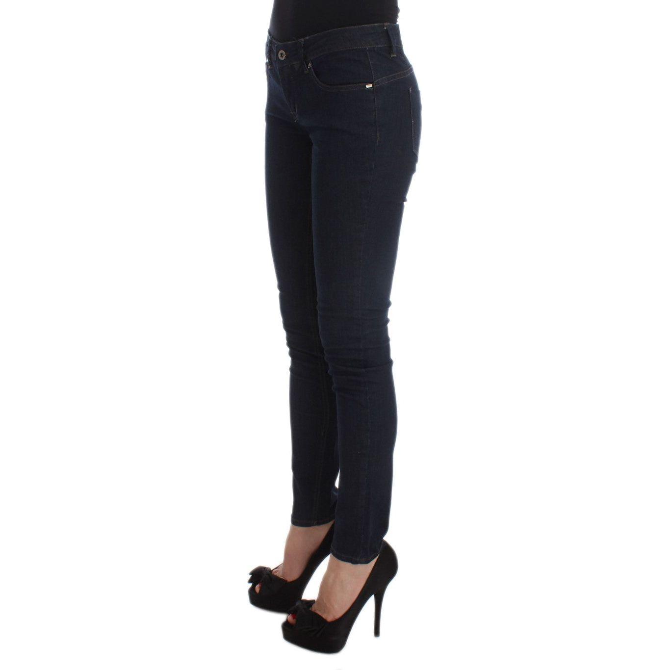 Costume National Blue Cotton Blend Slim Fit Jeans