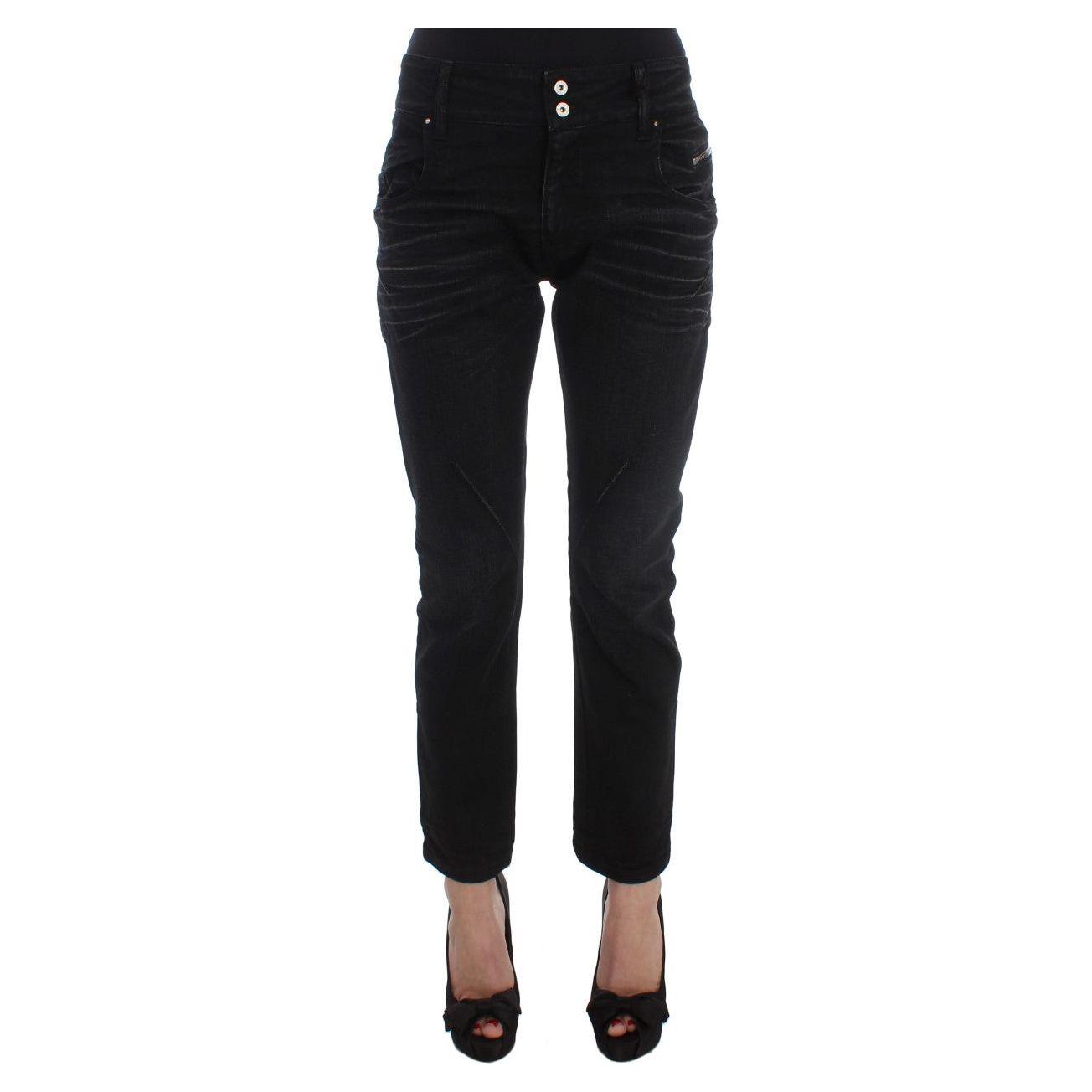 Costume National Black Cotton Slouchy Slims Fit Jeans Costume National