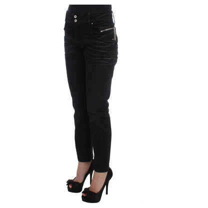 Costume National Black Cotton Slouchy Slims Fit Jeans Costume National