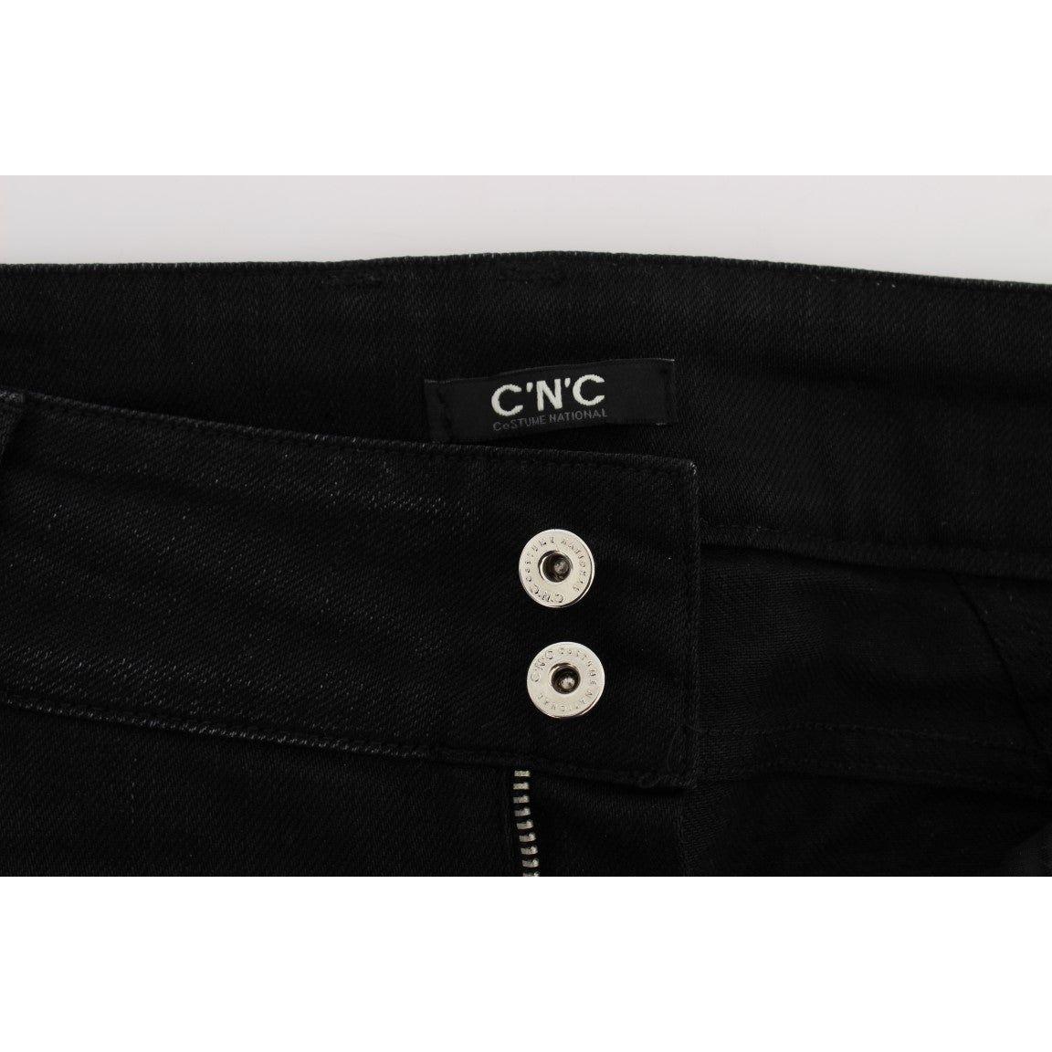 Costume National Black Cotton Slouchy Slims Fit Jeans Costume National