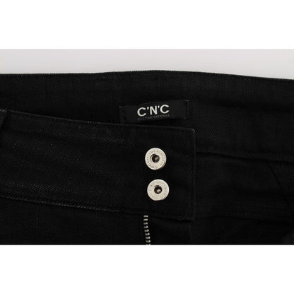 Costume National Black Cotton Slouchy Slims Fit Jeans Costume National