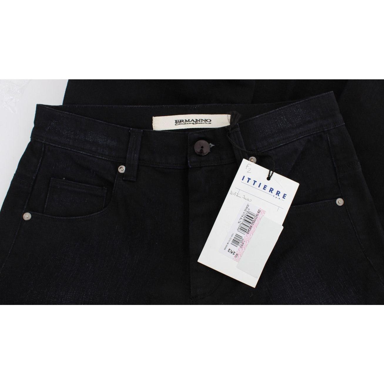 Ermanno Scervino Blue Cotton Blend Slim Fit Bootcut Jeans
