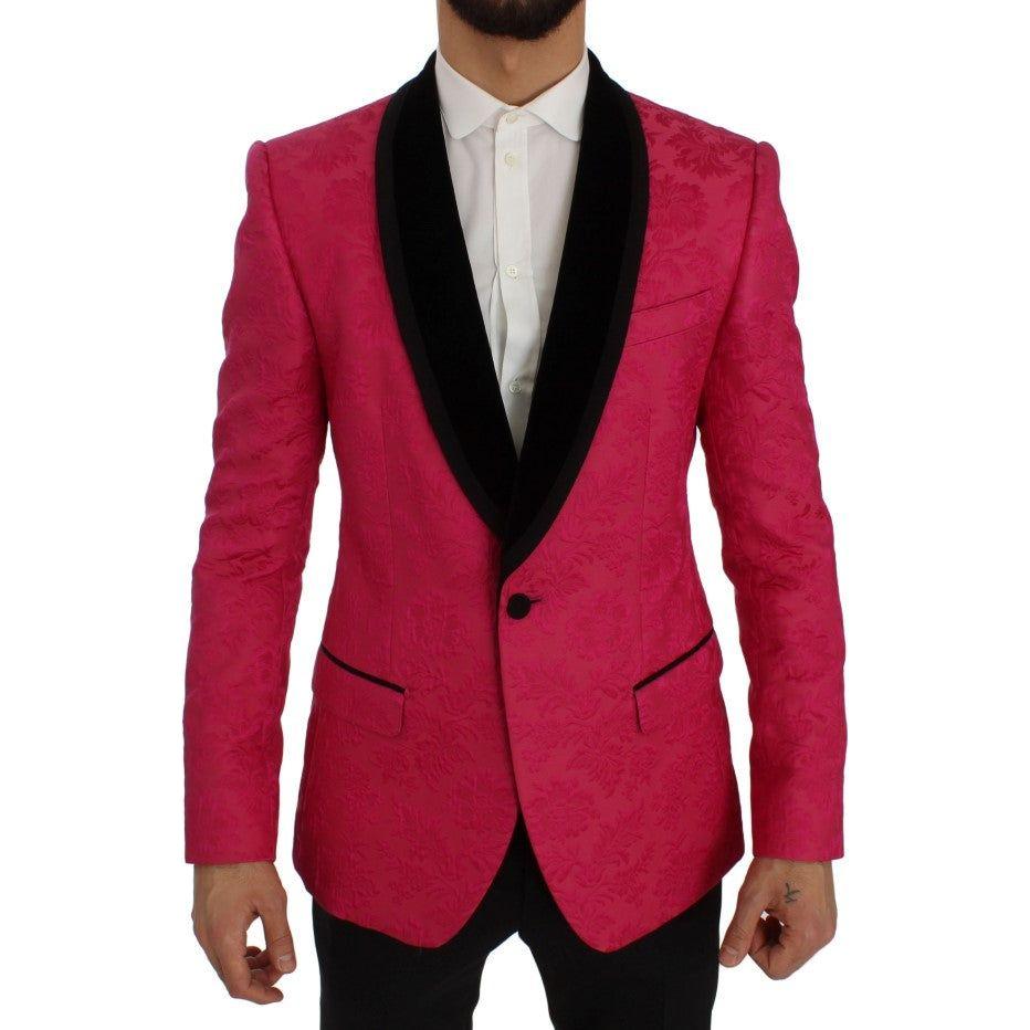 Dolce & Gabbana Pink Floral Brocade Slim Blazer Jacket Dolce & Gabbana