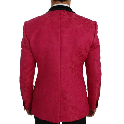 Dolce & Gabbana Pink Floral Brocade Slim Blazer Jacket Dolce & Gabbana