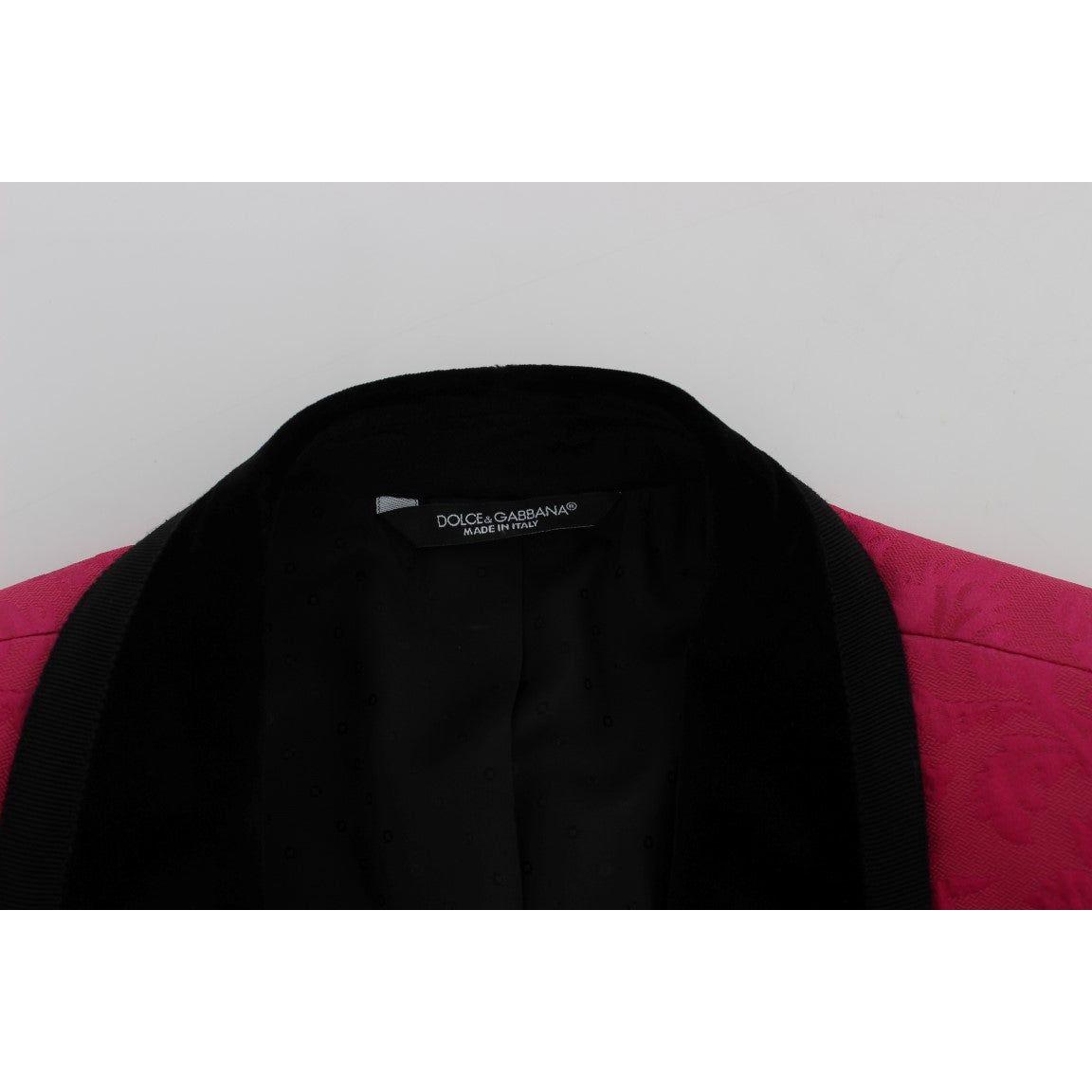 Dolce & Gabbana Pink Floral Brocade Slim Blazer Jacket Dolce & Gabbana