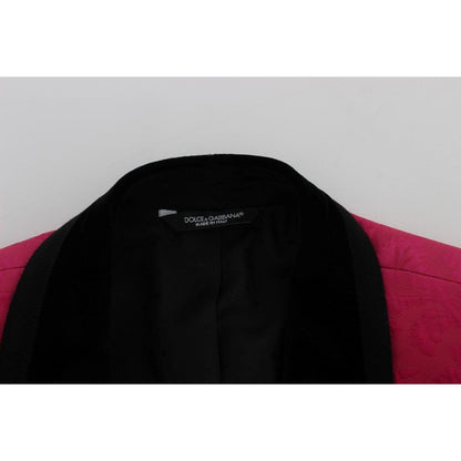 Dolce & Gabbana Pink Floral Brocade Slim Blazer Jacket Dolce & Gabbana