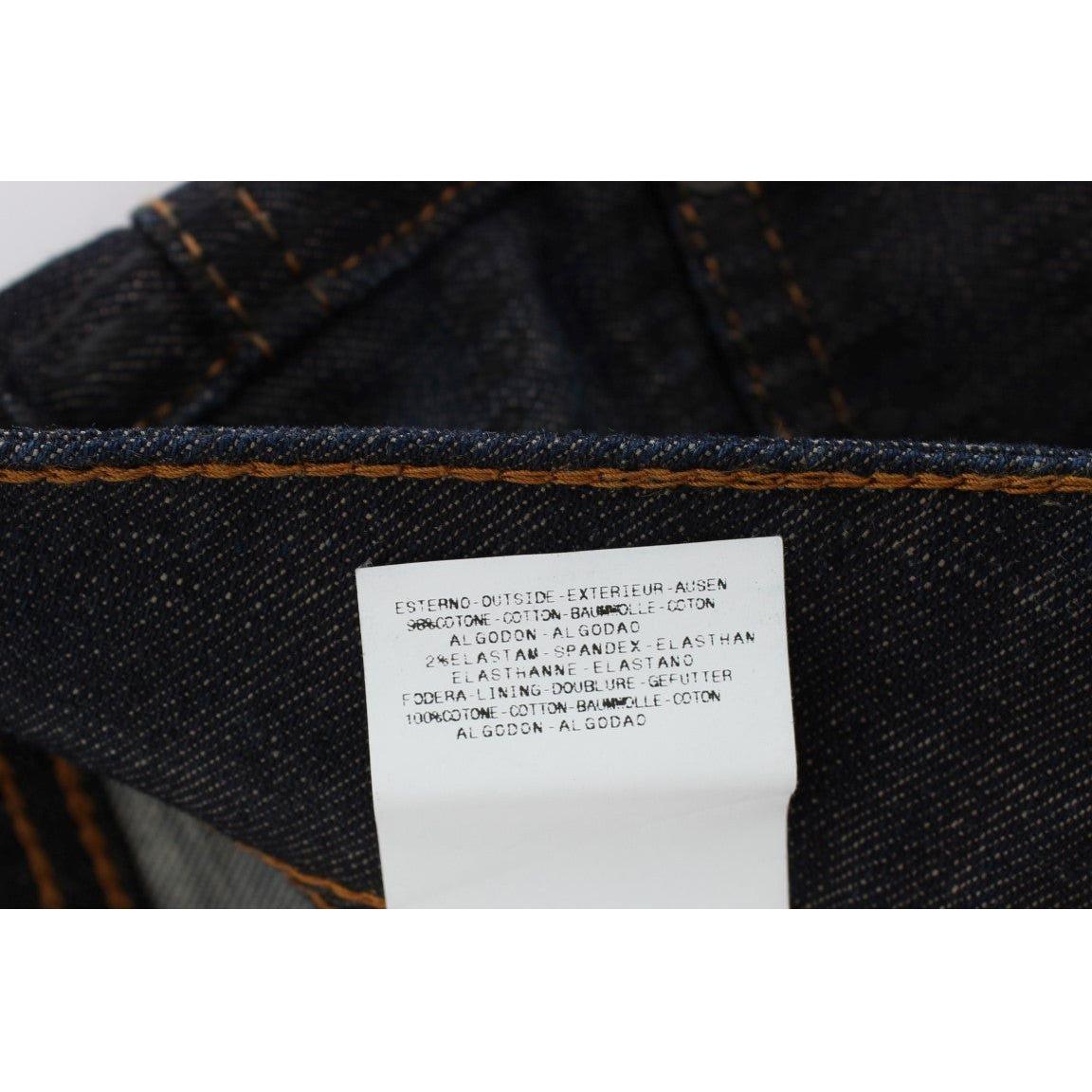 John Galliano Blue Wash Cotton Blend Slim Fit Bootcut Jeans John Galliano