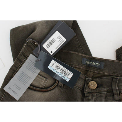 Ermanno Scervino Gray Wash Cotton Blend Slim Fit Jeans