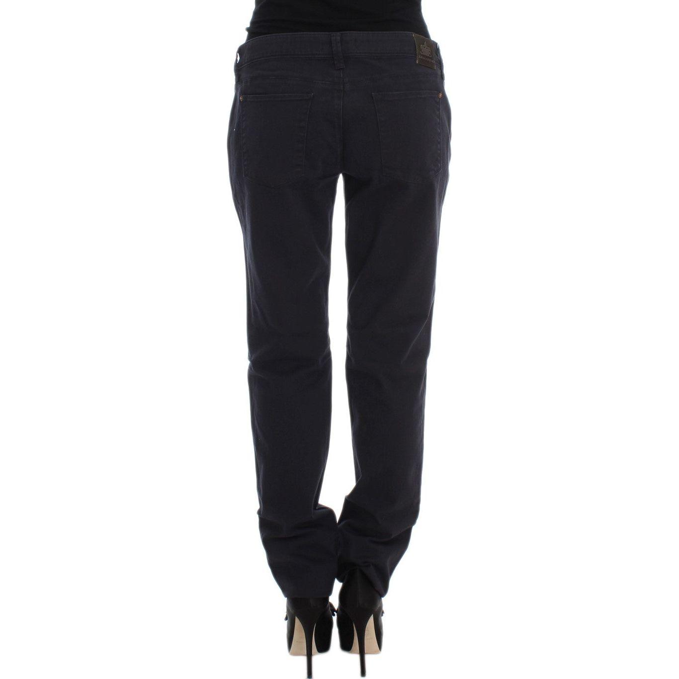 Ermanno Scervino Blue Cotton Blend Casual Fit Pants Ermanno Scervino