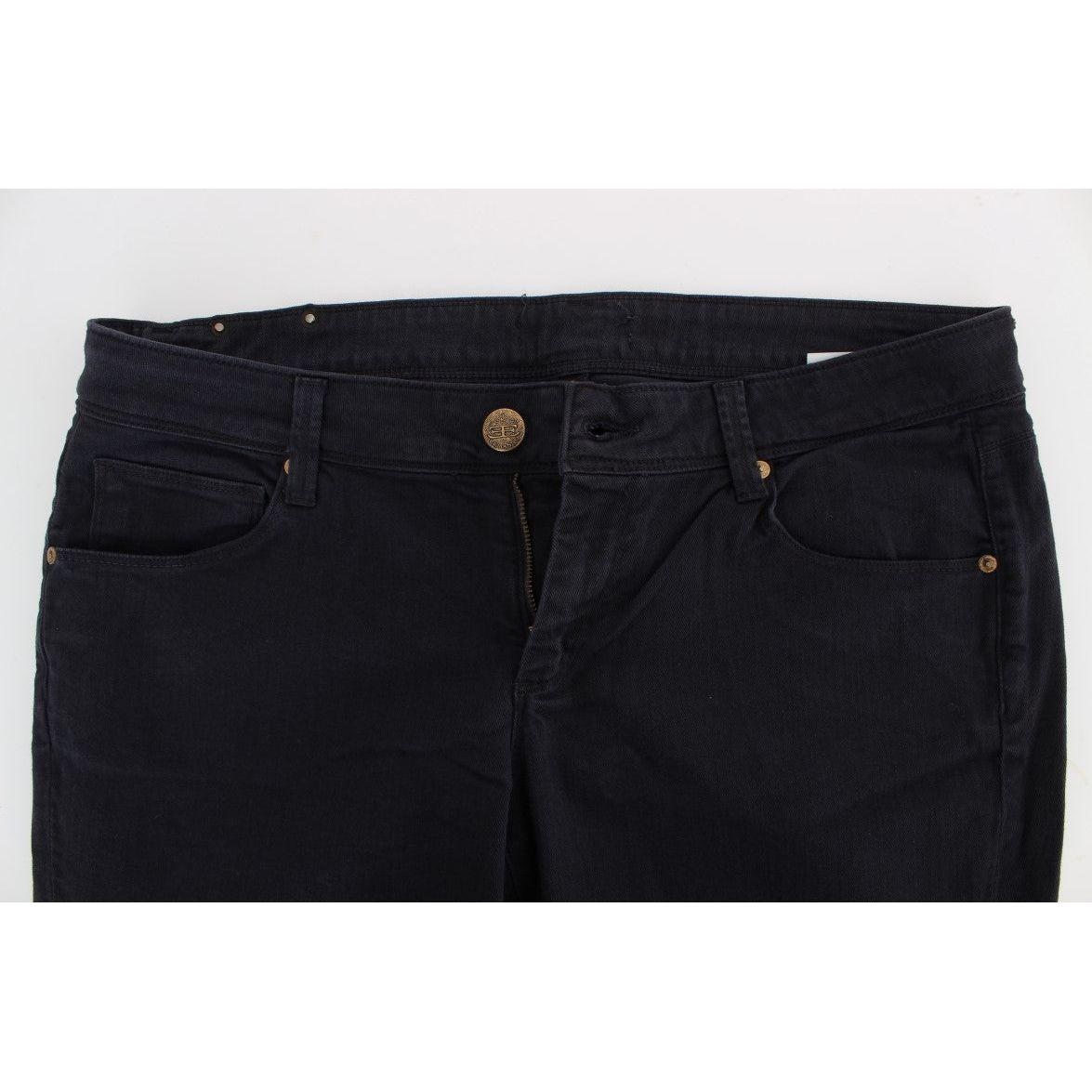 Ermanno Scervino Blue Cotton Blend Casual Fit Pants Ermanno Scervino