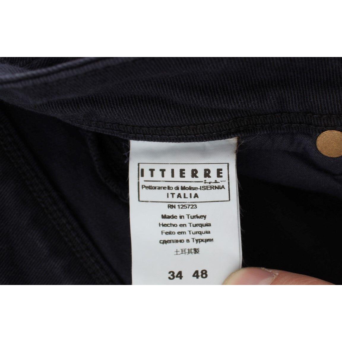 Ermanno Scervino Blue Cotton Blend Casual Fit Pants Ermanno Scervino