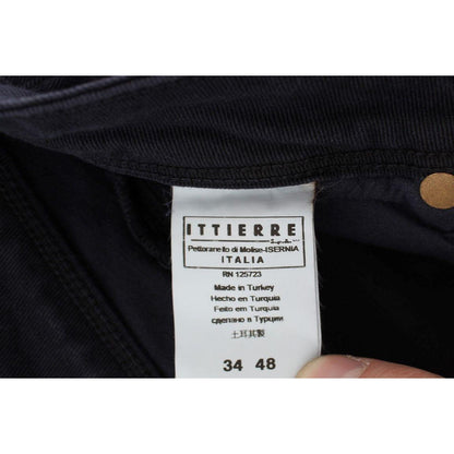 Ermanno Scervino Blue Cotton Blend Casual Fit Pants Ermanno Scervino