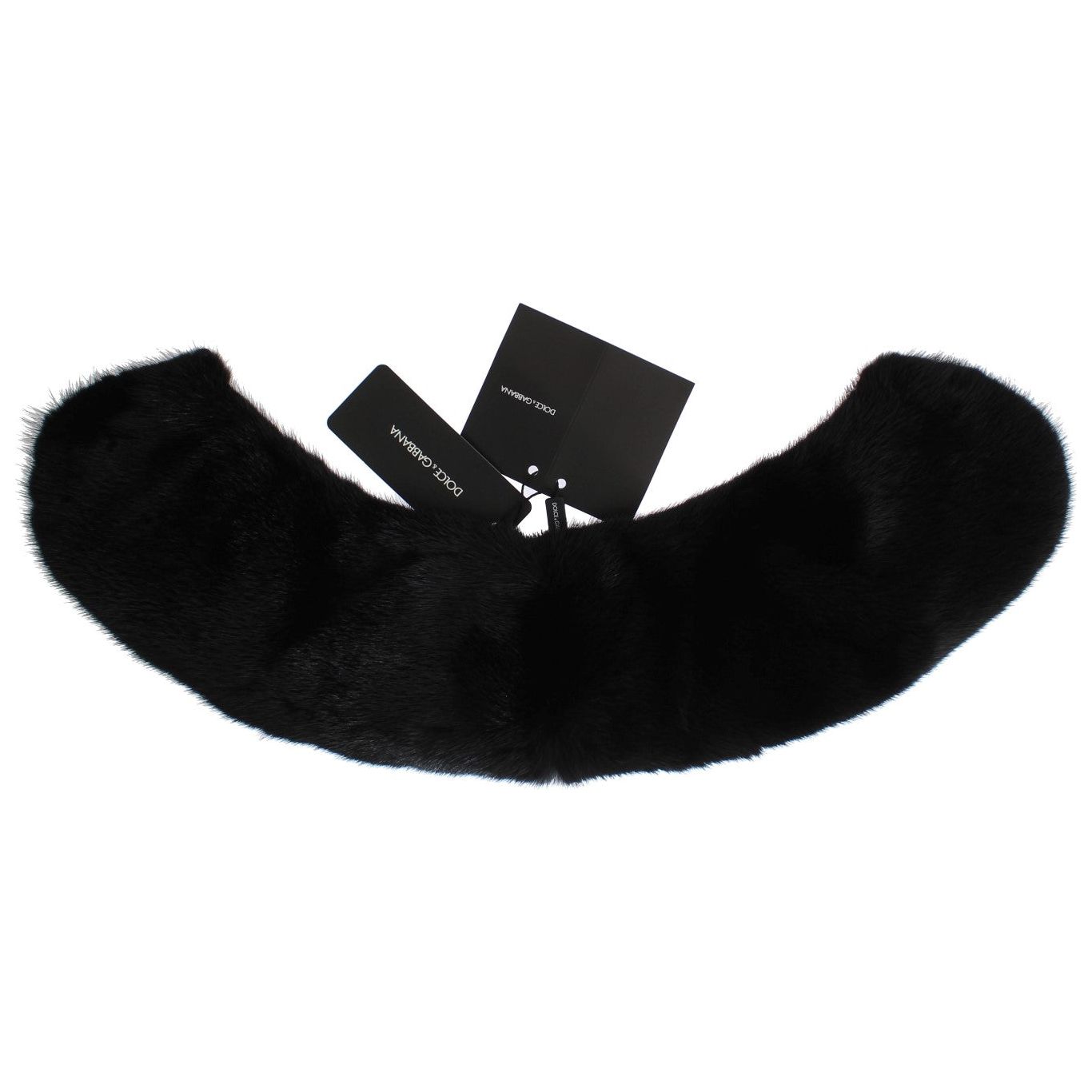 Dolce & Gabbana Elegant Black Mink Fur Shoulder Wrap Scarf Dolce & Gabbana