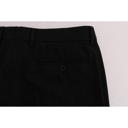 Dolce & Gabbana Black Striped Wool Stretch Pants Dolce & Gabbana