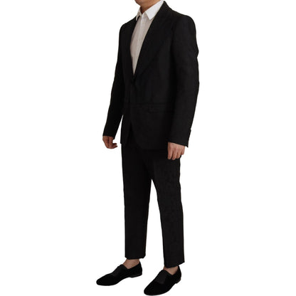 Dolce & Gabbana Black Polyester Formal 2 Piece MARTINI Suit Dolce & Gabbana