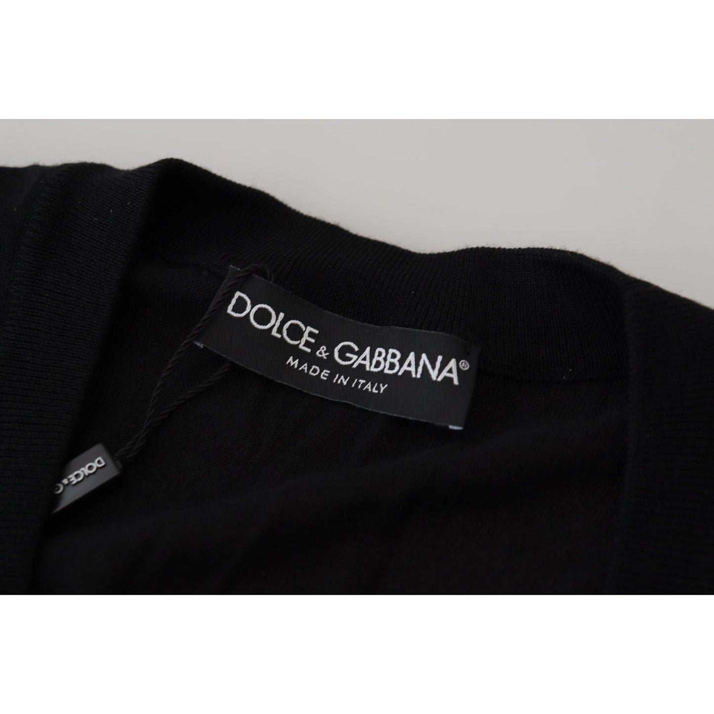 Dolce & Gabbana Black Wool Button Down Cardigan Sweater Dolce & Gabbana