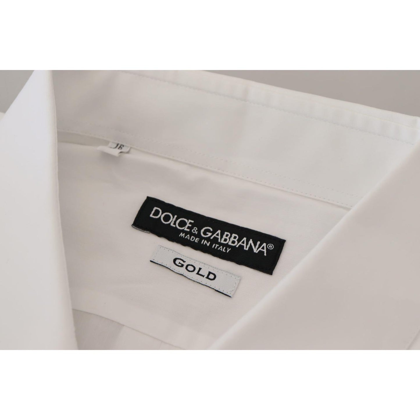 Dolce & Gabbana White Cotton Peacock Feather Formal GOLD Shirt Dolce & Gabbana