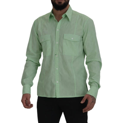 Dolce & Gabbana Mint Green Long Sleeves Button Down Shirt Dolce & Gabbana