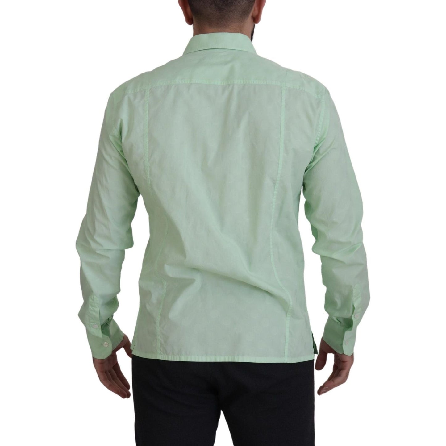 Dolce & Gabbana Mint Green Long Sleeves Button Down Shirt Dolce & Gabbana