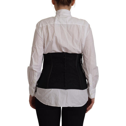 Dolce & Gabbana Black Corset Belt Stretch Waist Strap Top Dolce & Gabbana