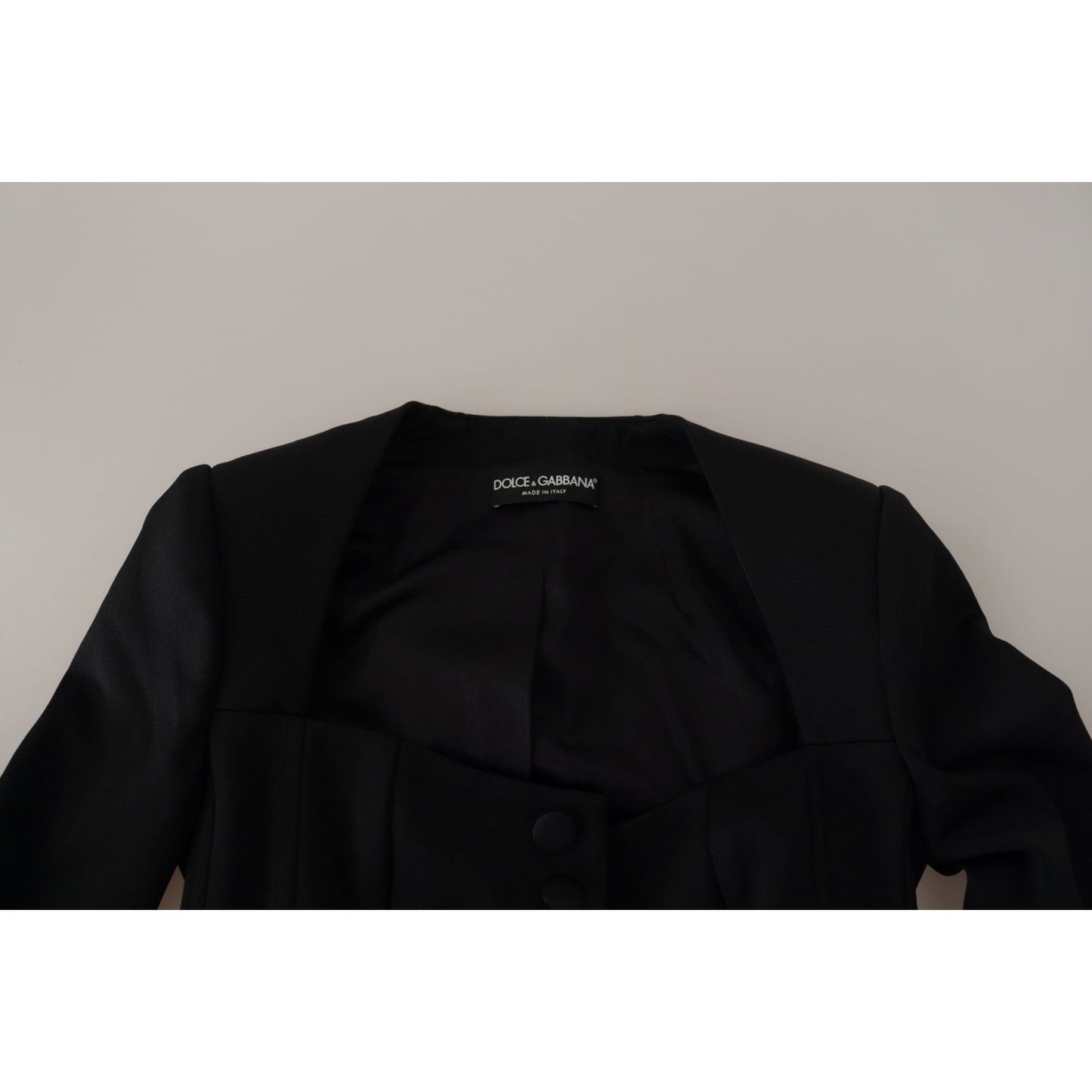 Dolce & Gabbana Black Slim Fit Long Sleeves Snap Jacket Dolce & Gabbana