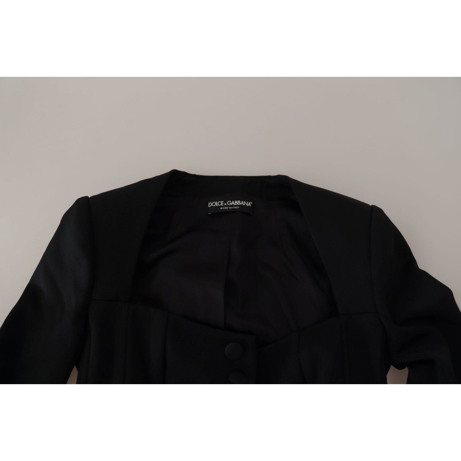 Dolce & Gabbana Black Slim Fit Long Sleeves Snap Jacket