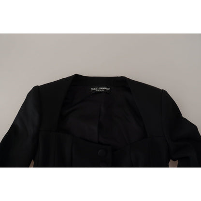 Dolce & Gabbana Black Slim Fit Long Sleeves Snap Jacket Dolce & Gabbana